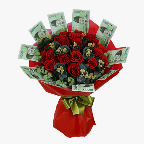 머니로즈 돈 꽃다발 (현금별도) - 꽃다발 장미 생일 프로포즈 선물 전국꽃배달서비스